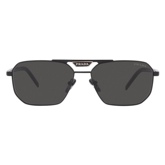 NEW PRADA SUNGLASSES, UNISEX BLACK METAL EYEWEAR PRADA - Picture 2 of 3